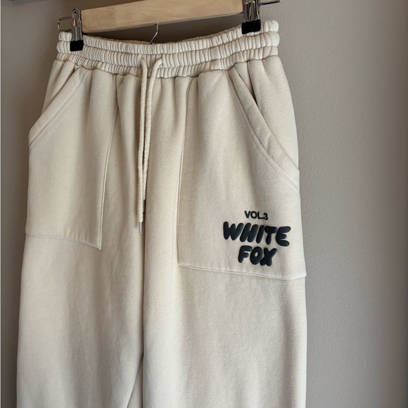 Women’s Beige White Fox Sweatpants - Picture 2 of 5